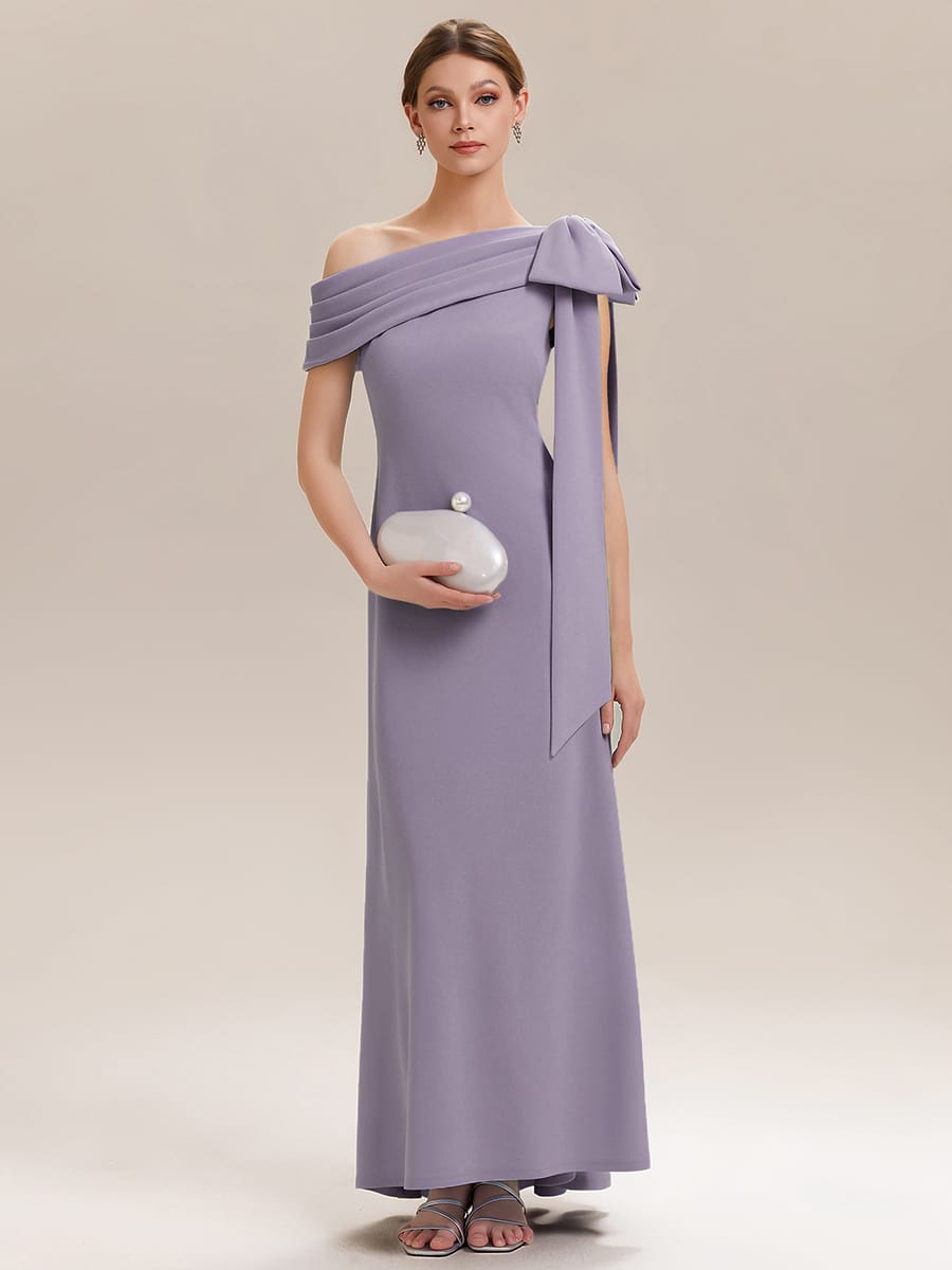 Bow Knit Sleeveless Dress #color_Frosted Lilac