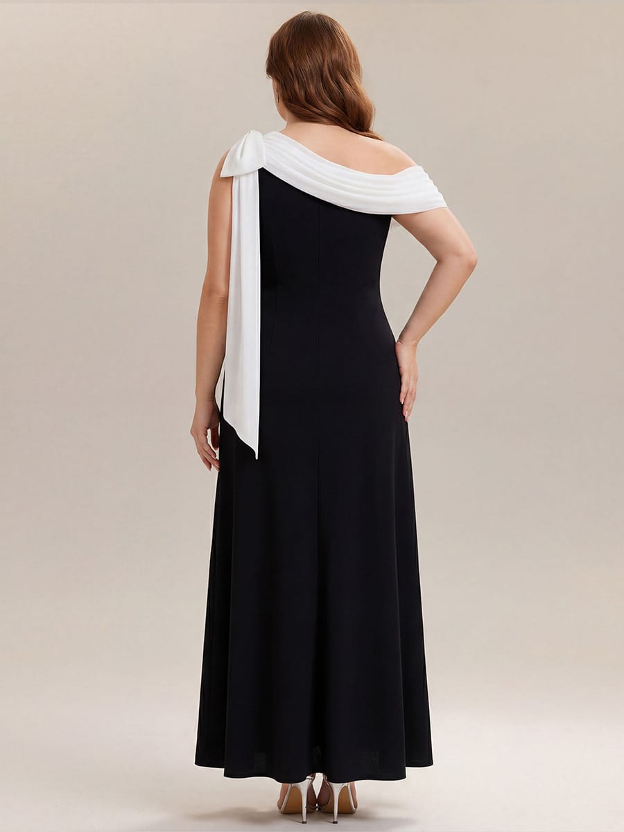 Bow Knit Sleeveless Dress #color_Ivory-Black