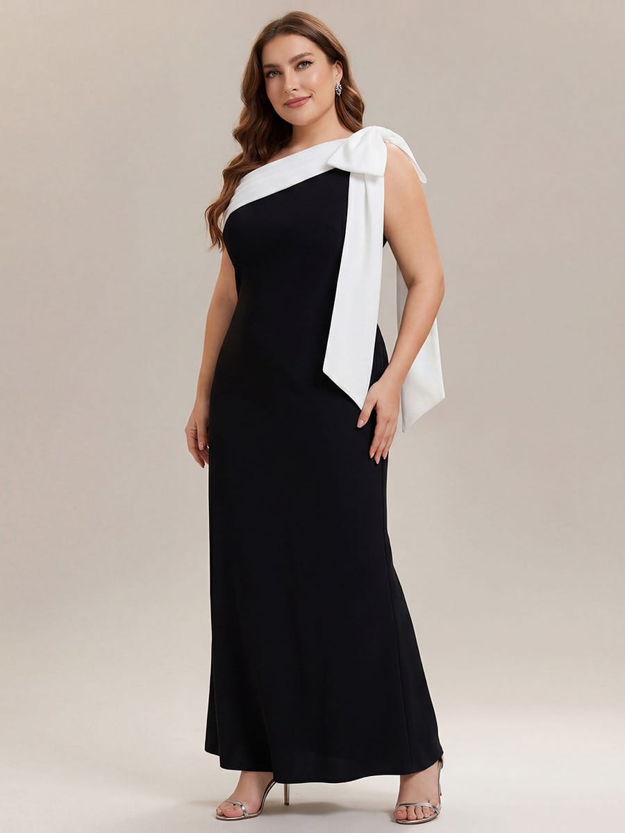 Bow Knit Sleeveless Dress #color_Ivory-Black