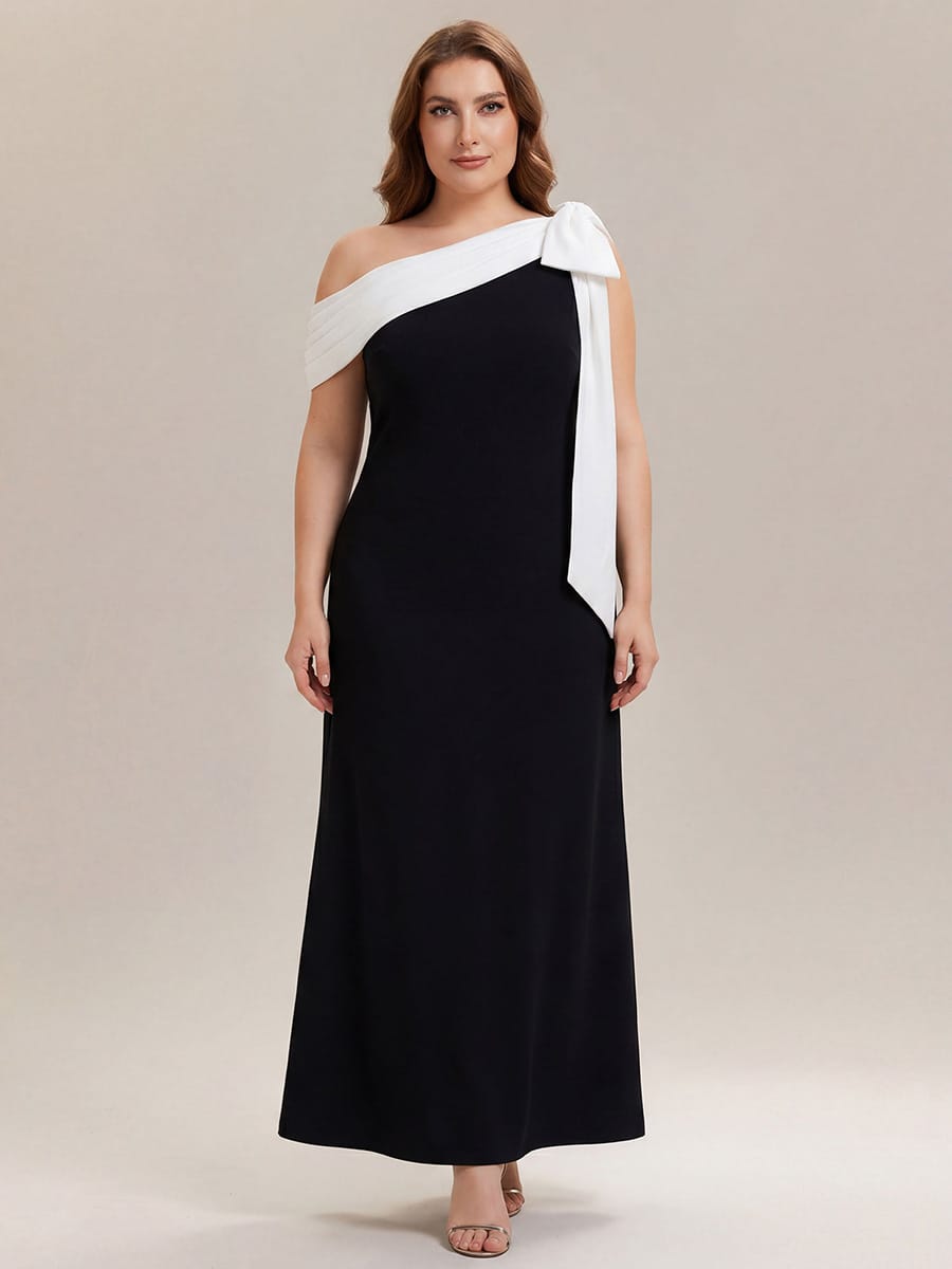 Bow Knit Sleeveless Dress #color_Ivory-Black