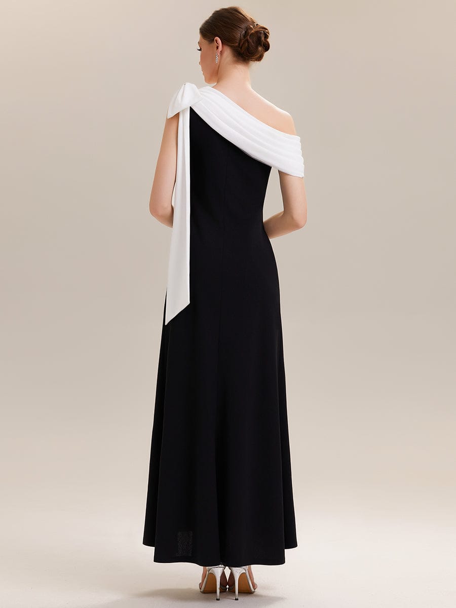 Bow Knit Sleeveless Dress #color_Ivory-Black