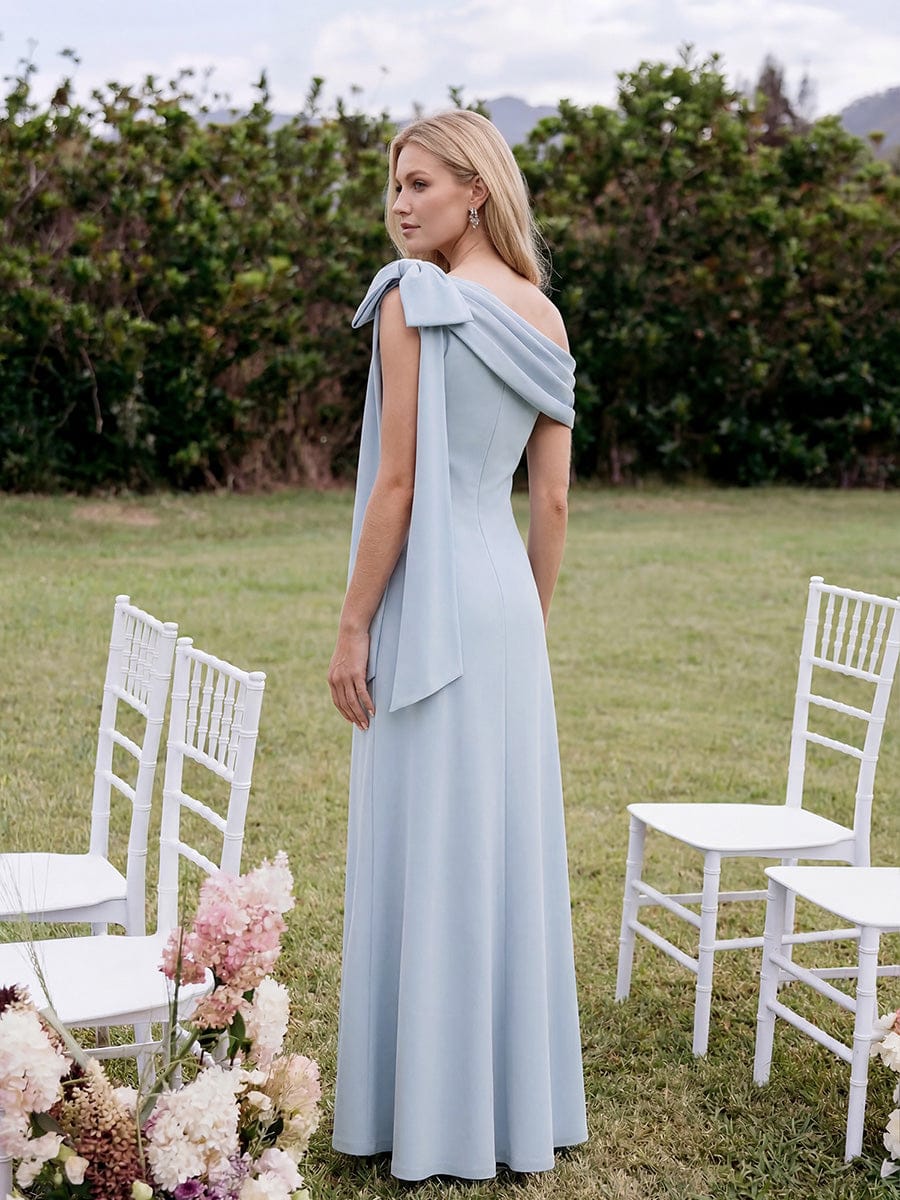 Bow Knit Sleeveless Dress #color_Ice Blue