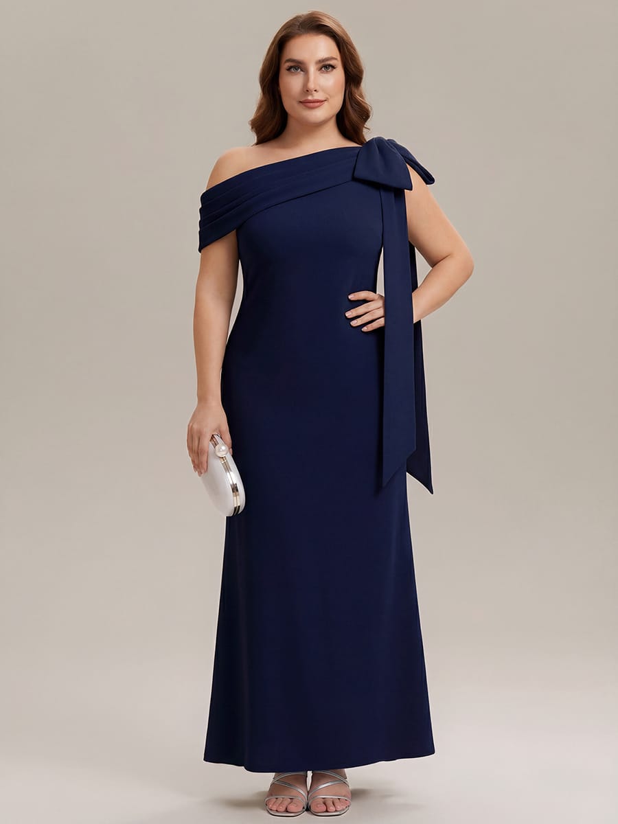 Bow Knit Sleeveless Dress #color_Navy Blue