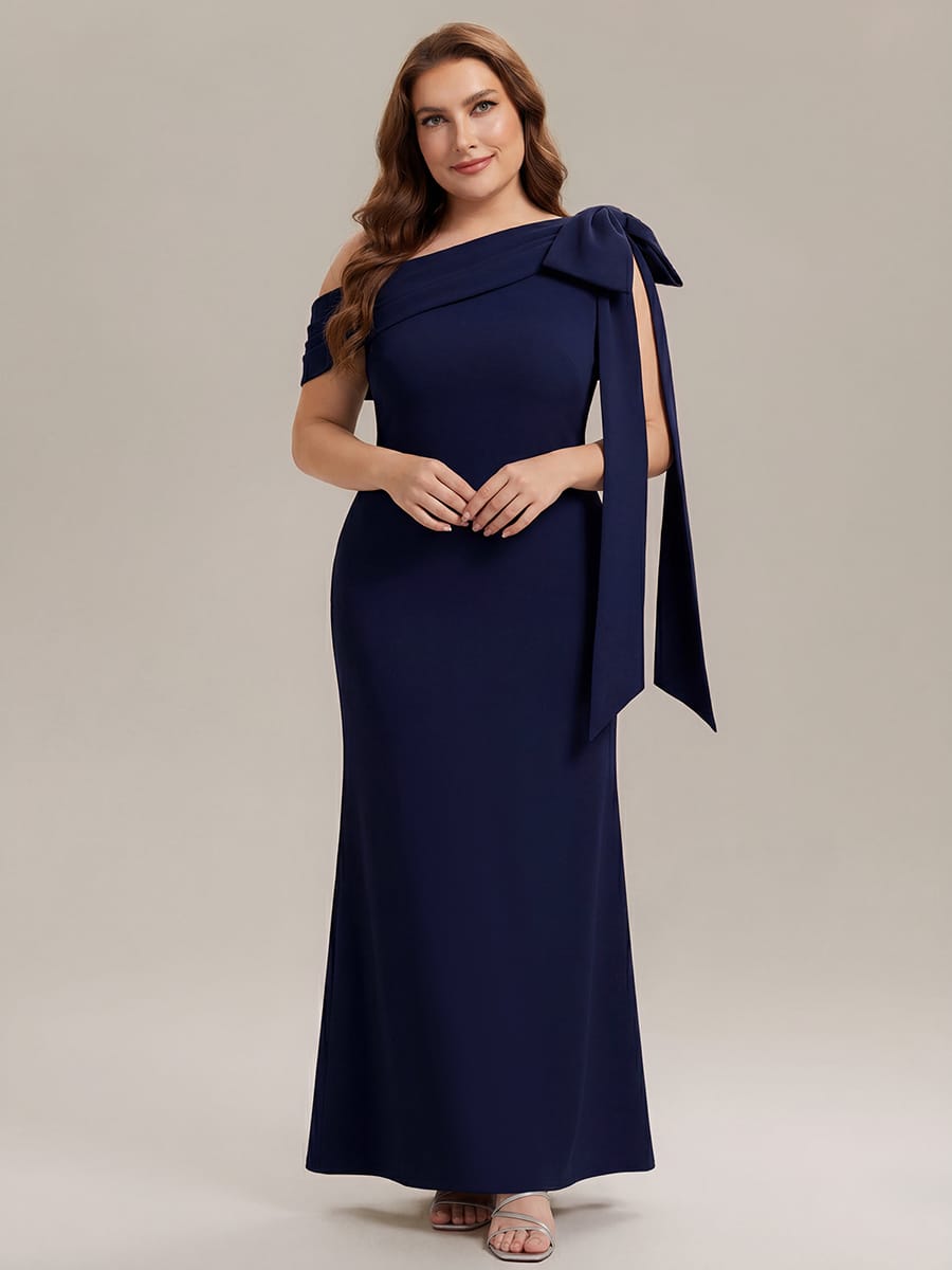 Bow Knit Sleeveless Dress #color_Navy Blue