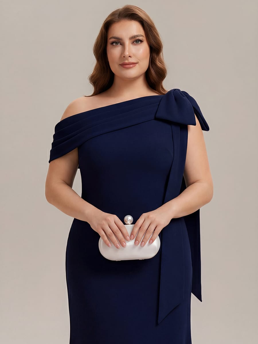 Bow Knit Sleeveless Dress #color_Navy Blue