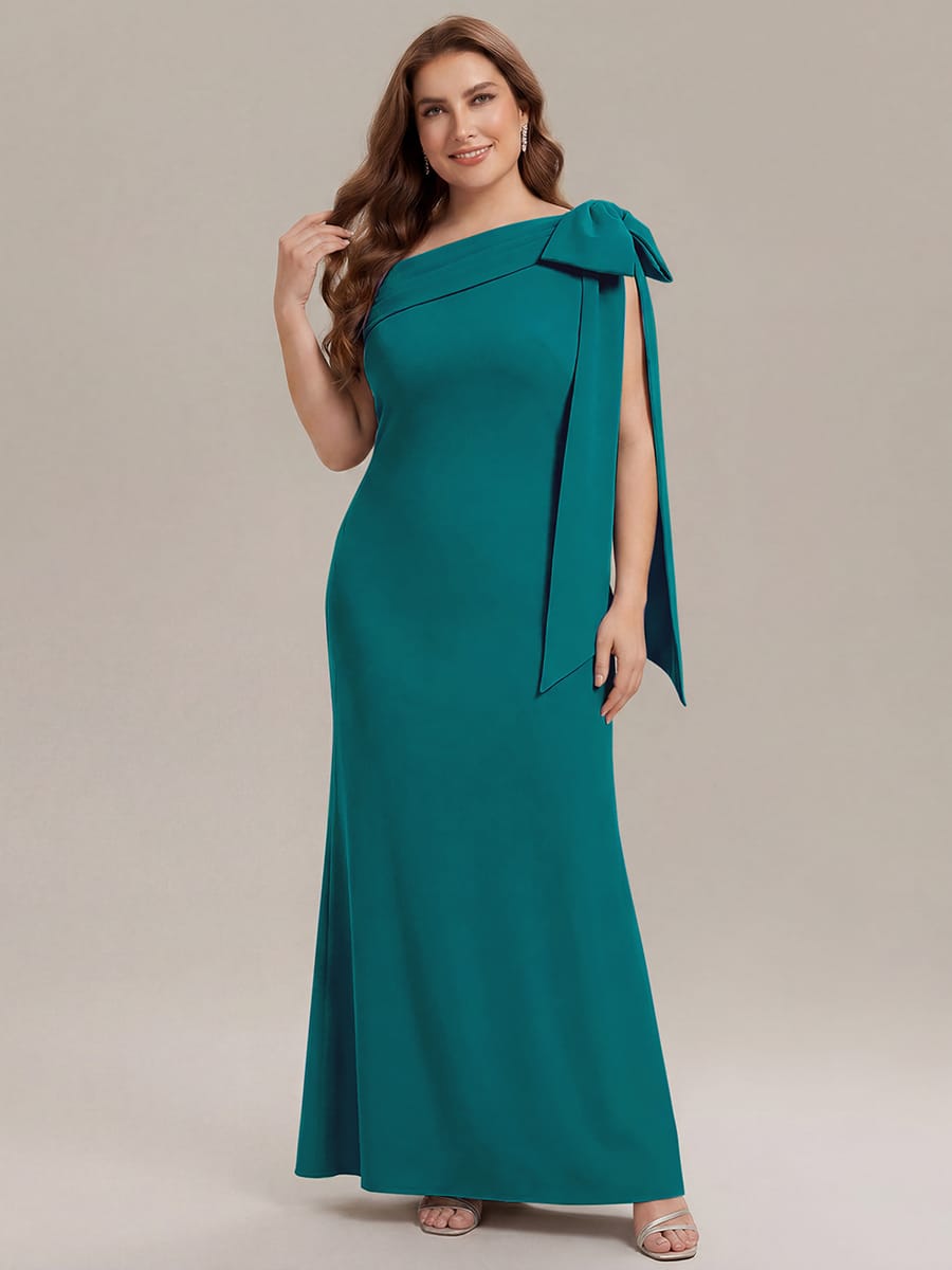 Bow Knit Sleeveless Dress #color_Teal Blue