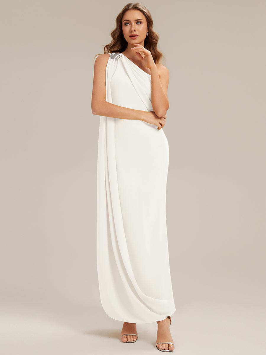 Flowing Ribbons Knit Sleeveless Dress #color_White