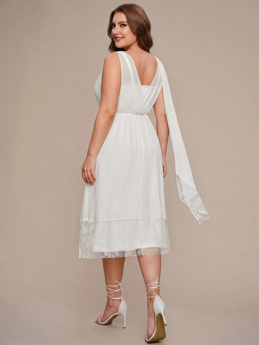 Chiffon Sleeveless A-line Dress #color_White