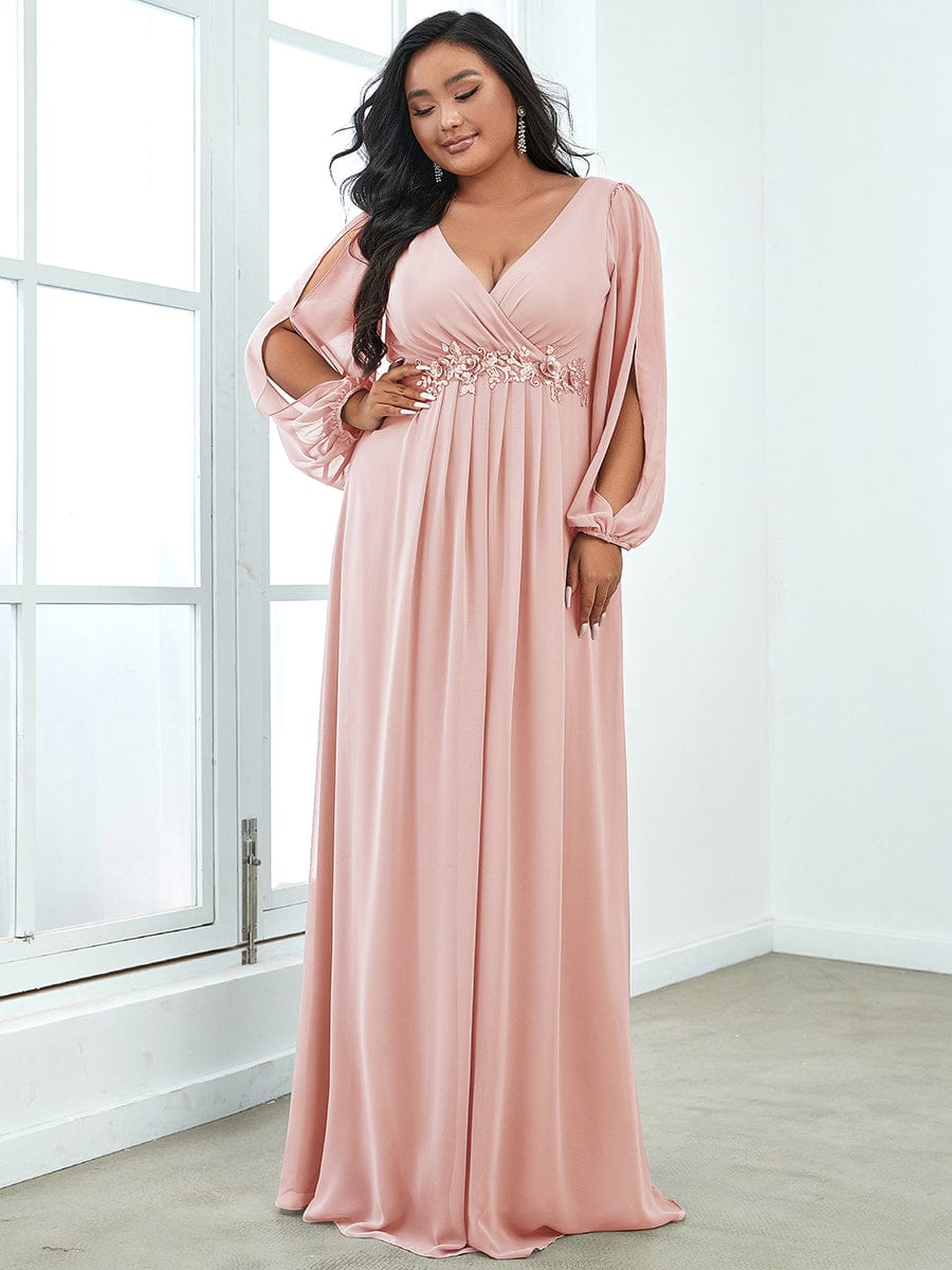 Pink Chiffon Bridesmaid Dresses #style_EP00461PK