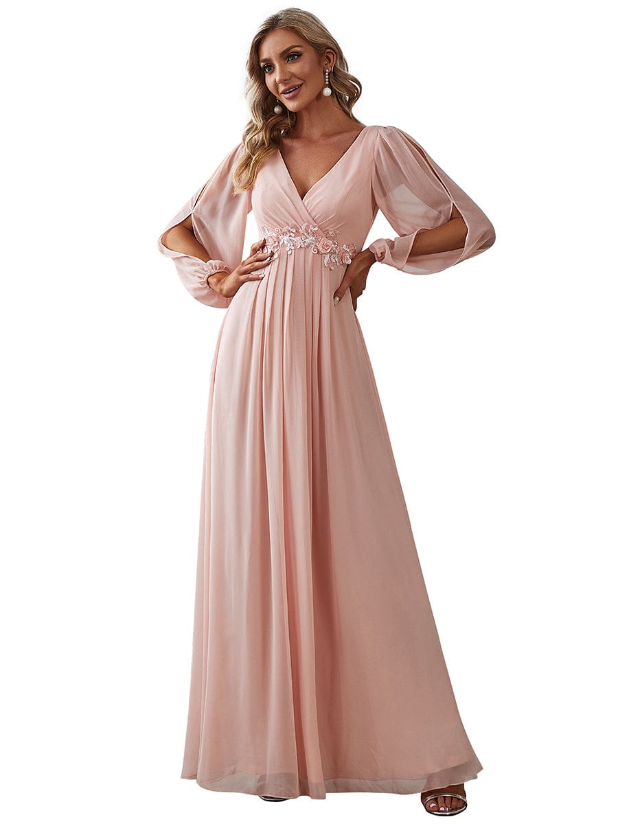 Pink Chiffon Bridesmaid Dresses #style_EP00461PK