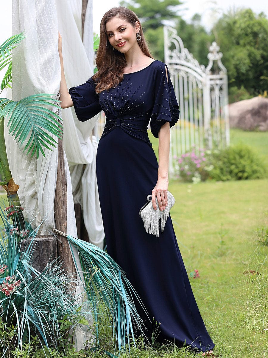 Navy Blue Bridesmaid Dresses #style_EP00544NB