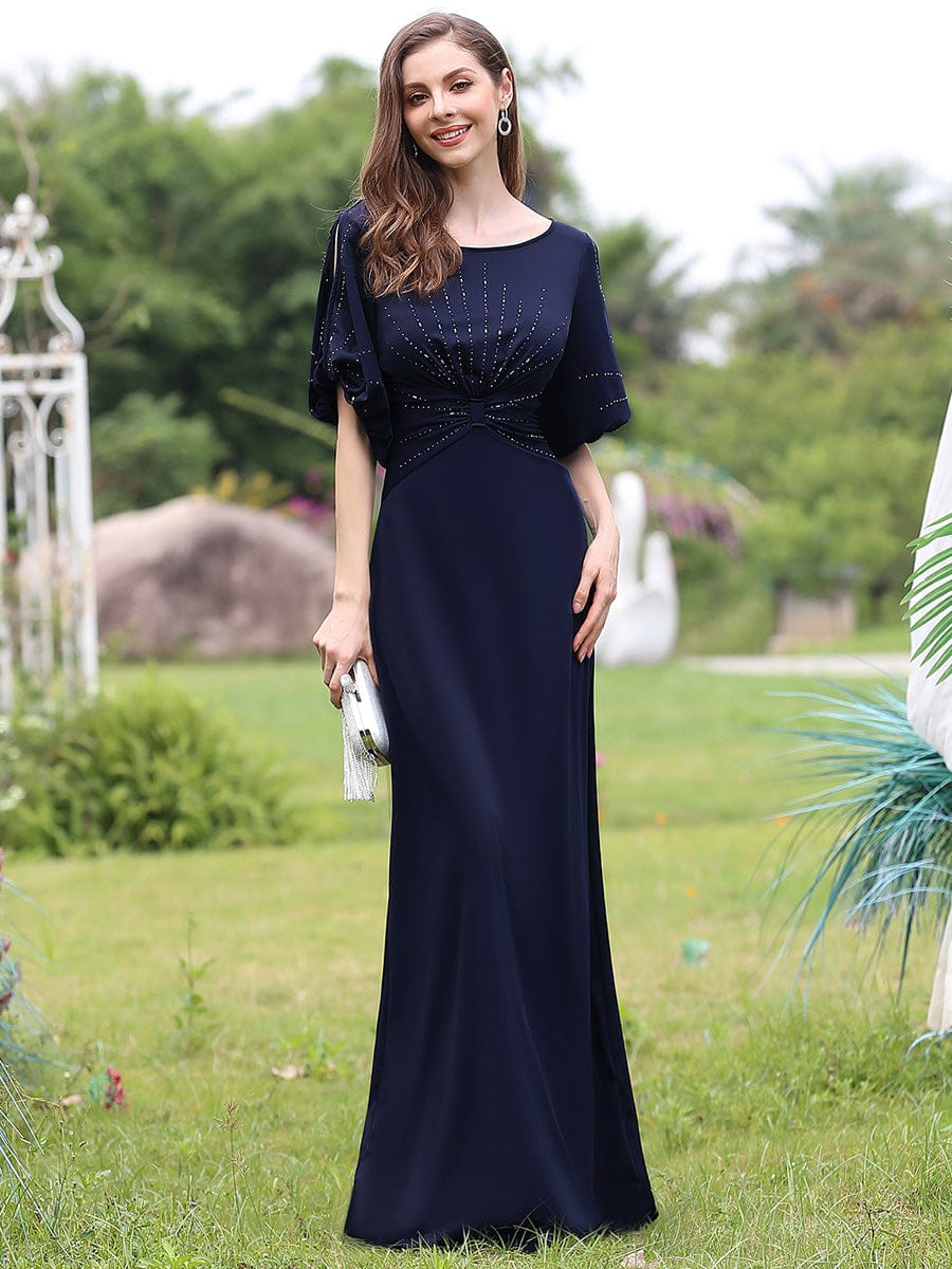 Navy Blue Bridesmaid Dresses #style_EP00544NB