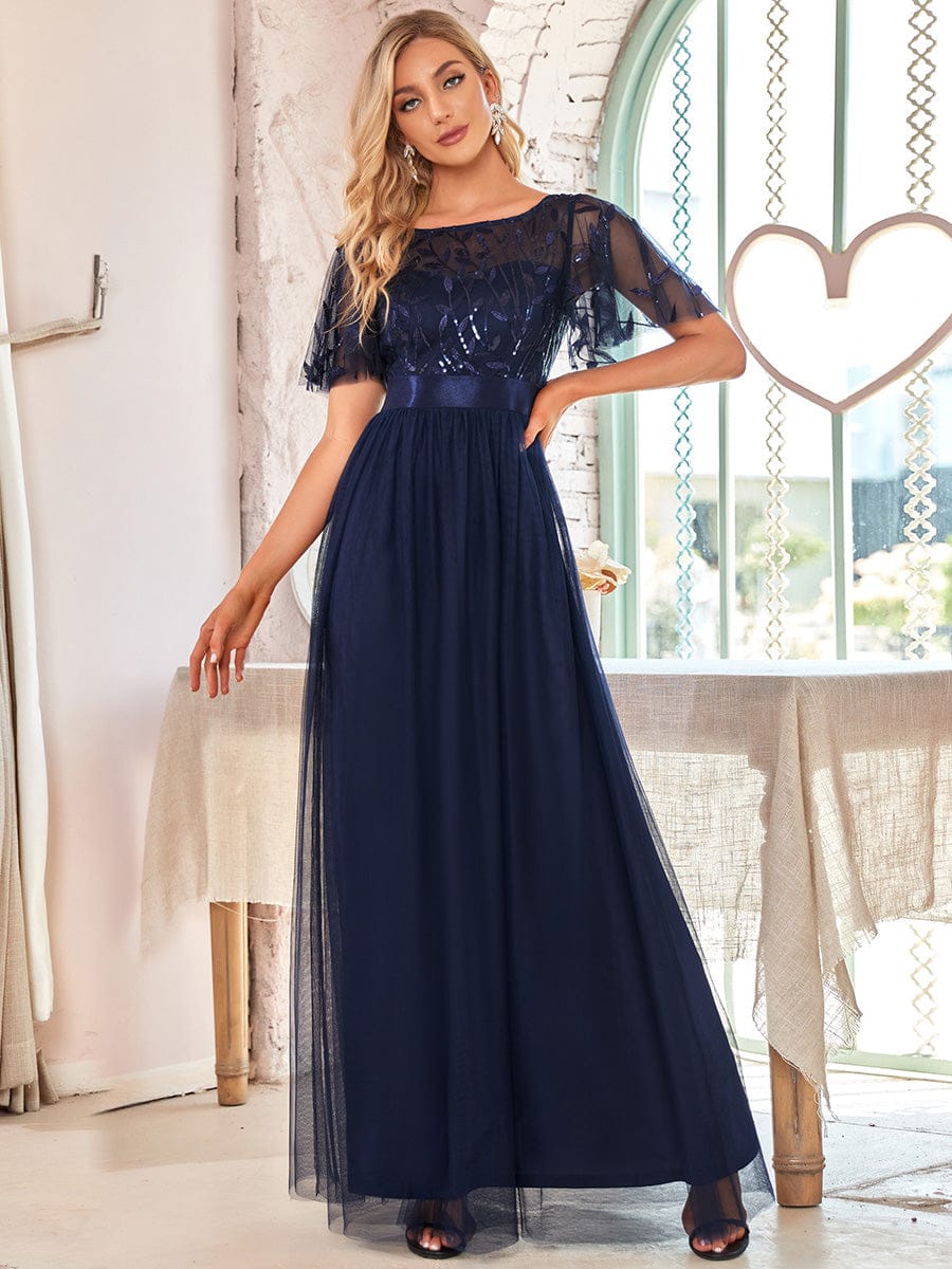 Navy Blue Bridesmaid Dresses #style_EP00904NB