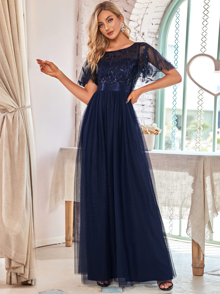 Navy Blue Bridesmaid Dresses #style_EP00904NB