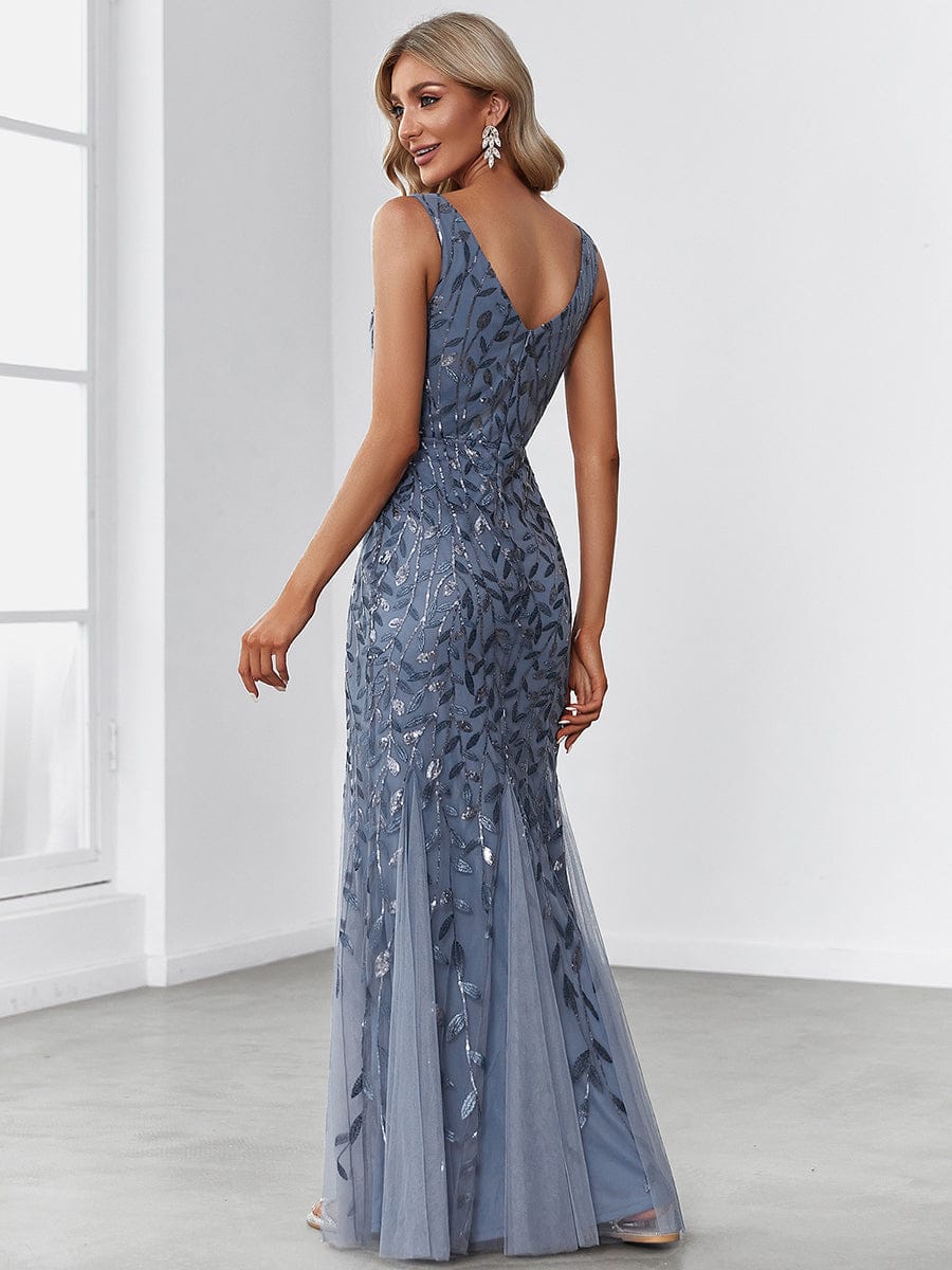 Dusty Blue Bridesmaid Gowns #style_EP07886DN