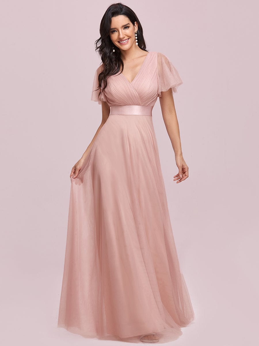 Pink Chiffon Bridesmaid Dresses #style_EP07962PK