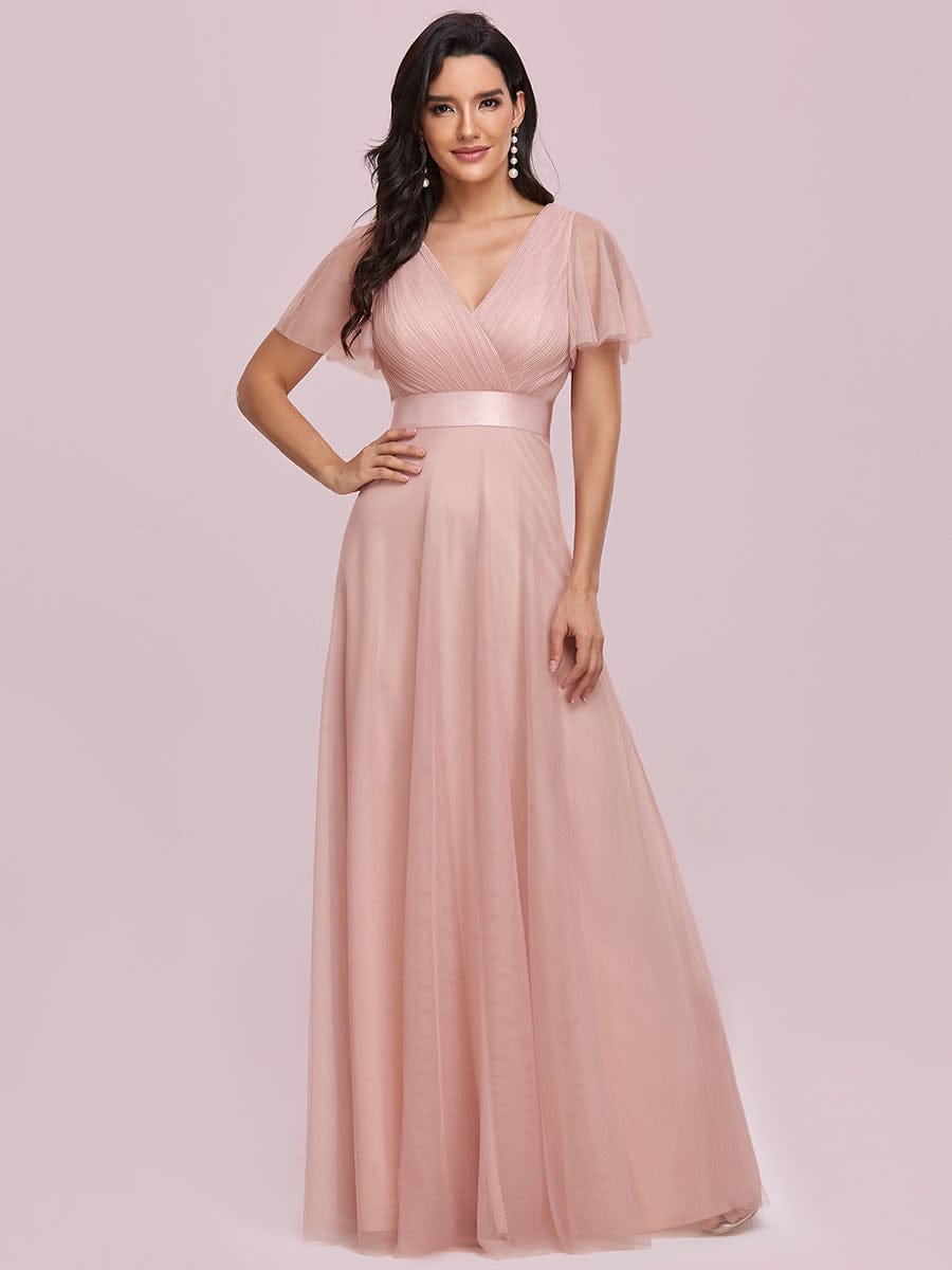 Pink Chiffon Bridesmaid Dresses #style_EP07962PK
