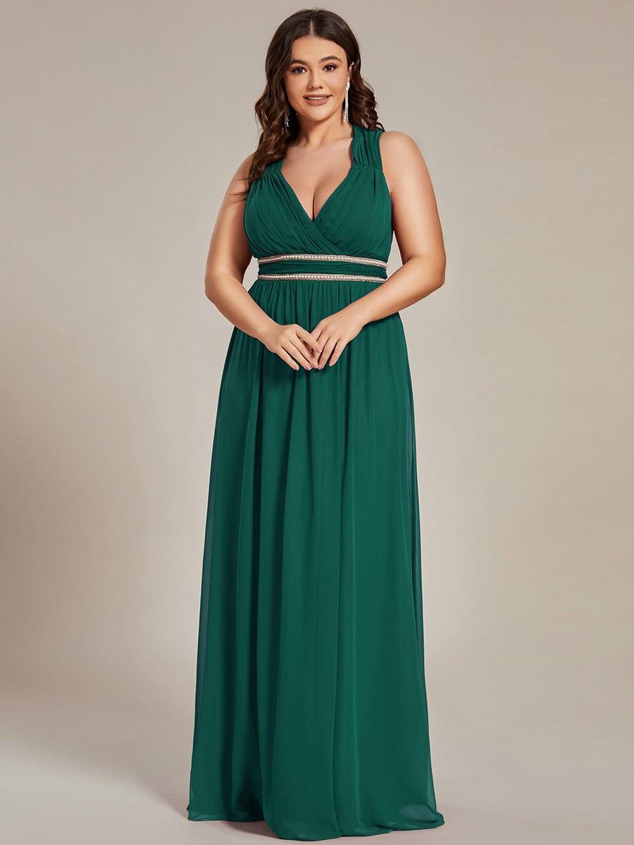 Sleeveless Grecian Style Dress for Women in Dark Green #color_Dark Green