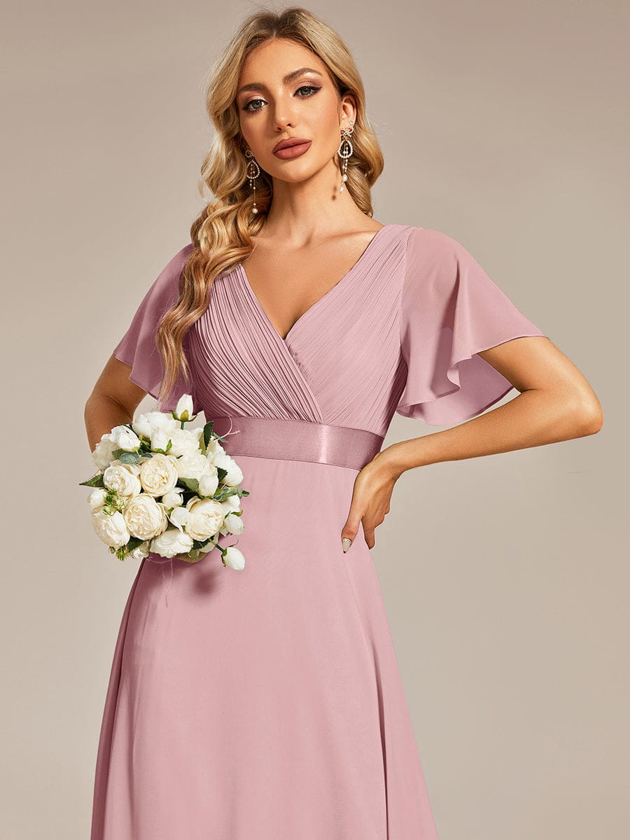 Navy Chiffon Bridesmaid Dresses #style_EP09890DR