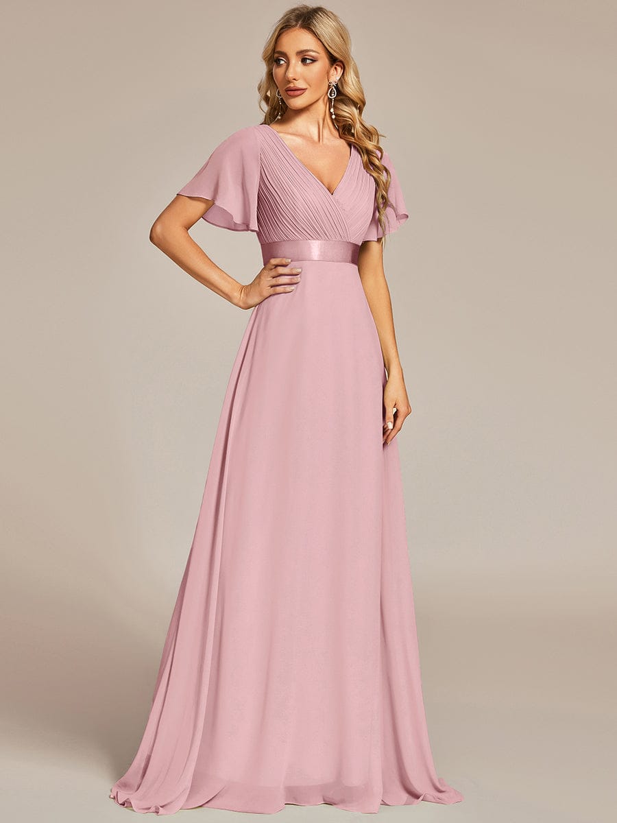 Navy Chiffon Bridesmaid Dresses #style_EP09890DR