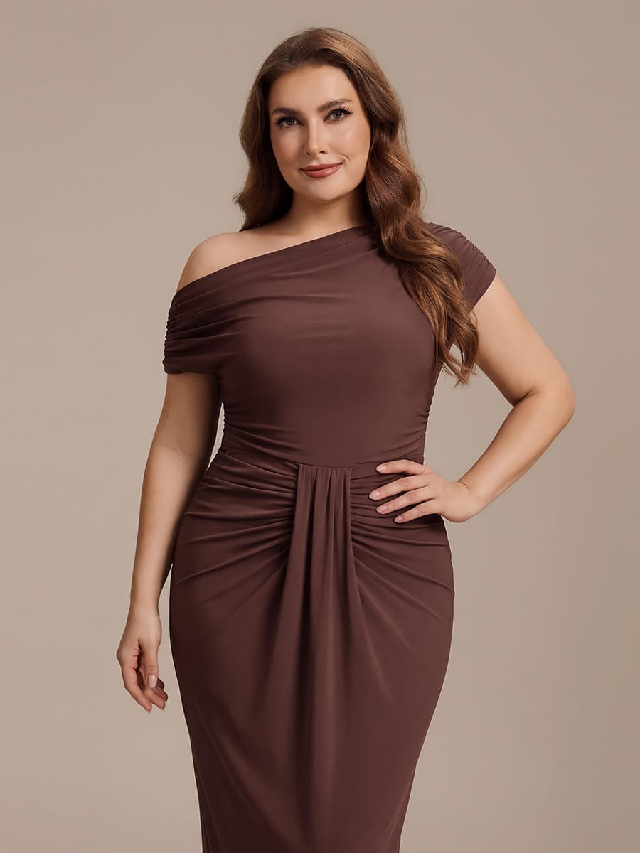 Knit Bodycon Midi Length,Tea Length Skirts #color_Chocolate Brown