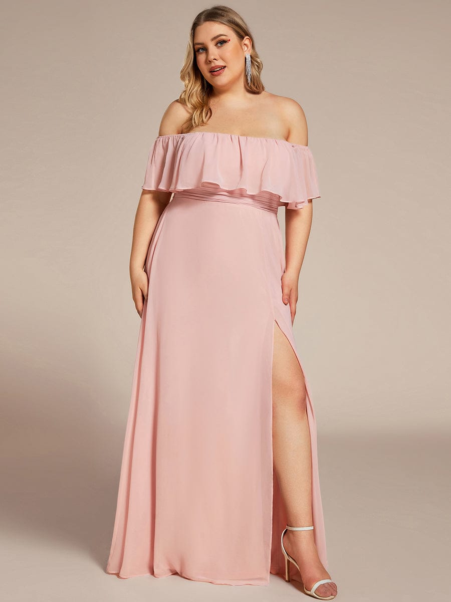Pink Chiffon Bridesmaid Dresses #style_ES00969PK