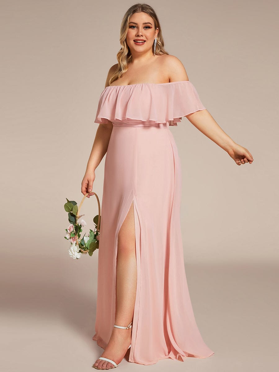 Pink Chiffon Bridesmaid Dresses #style_ES00969PK