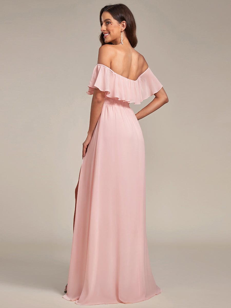 Pink Chiffon Bridesmaid Dresses #style_ES00969PK
