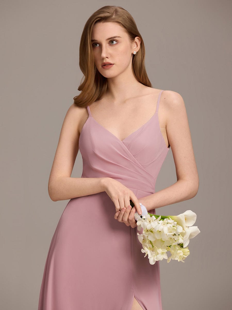 Navy Chiffon Bridesmaid Dresses #style_ES0128BDR