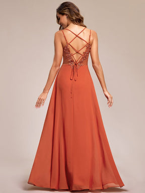 Custom Size Chiffon and Lace Open Back Bridesmaid Dress with Spaghetti Straps