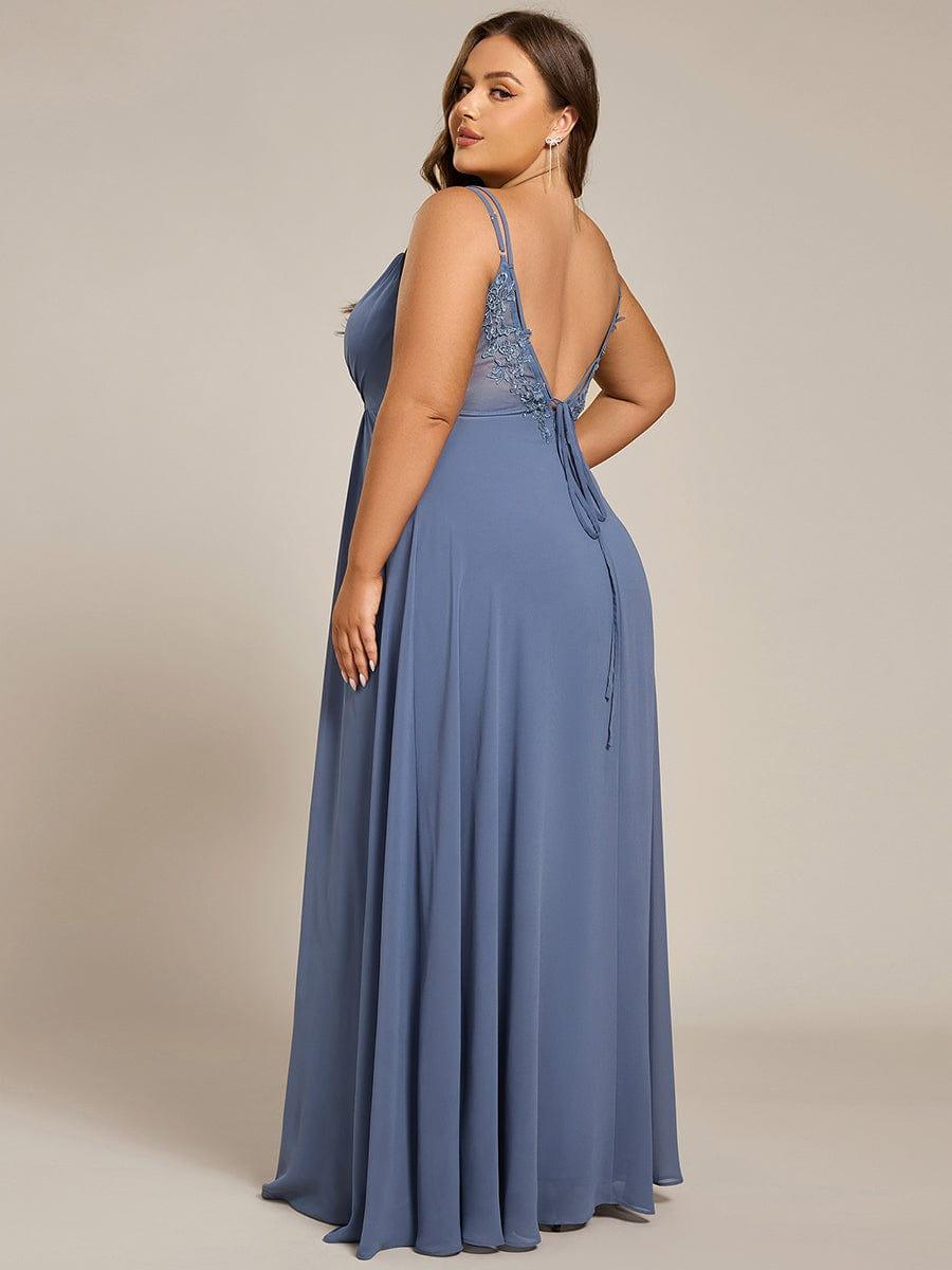 Dusty Blue Bridesmaid Gowns #style_ES01692DN