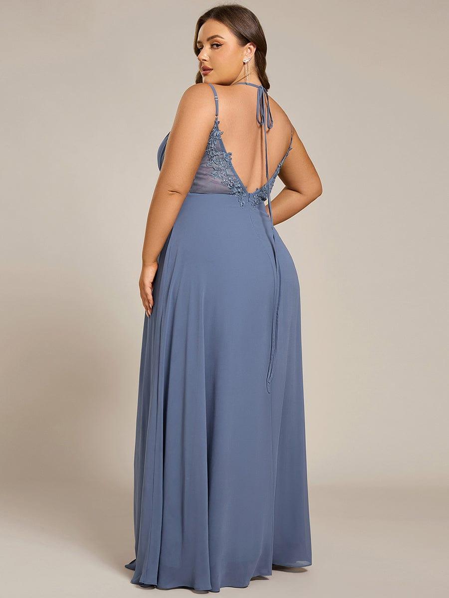 Dusty Blue Bridesmaid Gowns #style_ES01692DN