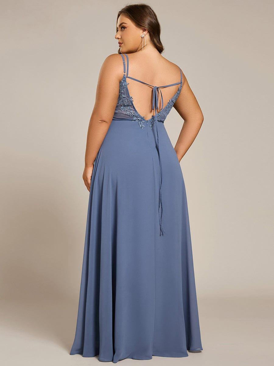 Dusty Blue Bridesmaid Gowns #style_ES01692DN