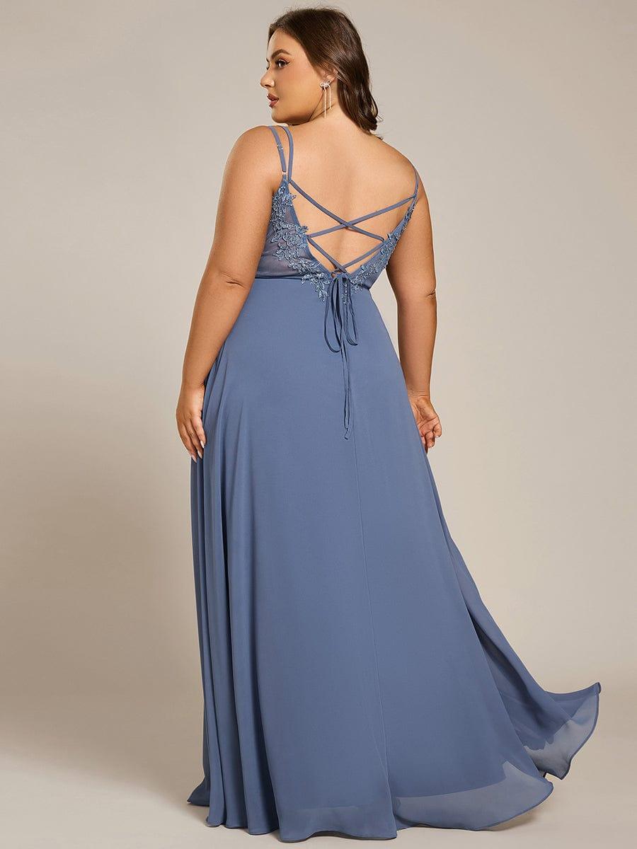 Dusty Blue Bridesmaid Gowns #style_ES01692DN