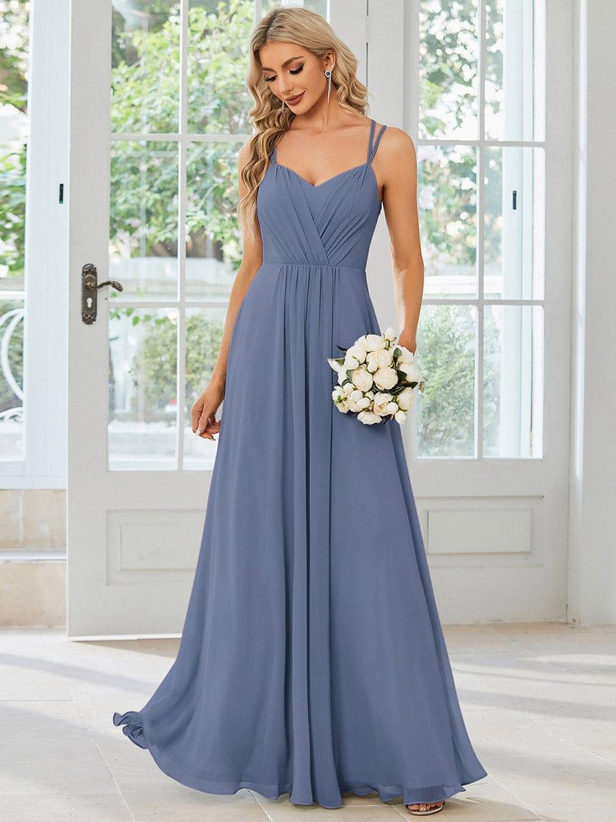 Dusty Blue Bridesmaid Gowns #style_ES01692DN
