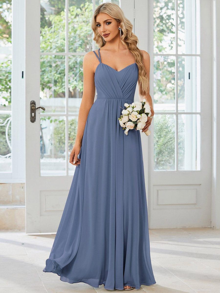 Dusty Blue Bridesmaid Gowns #style_ES01692DN