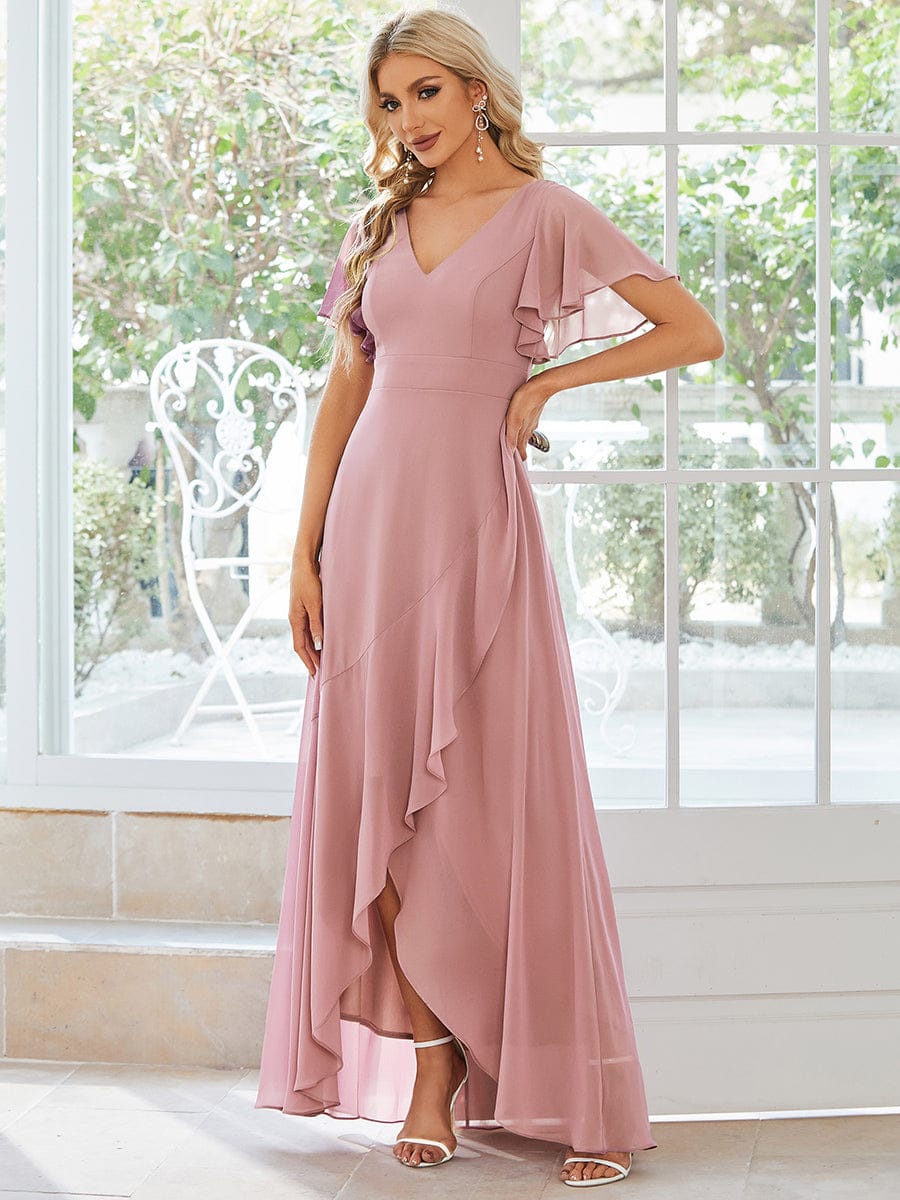 Navy Chiffon Bridesmaid Dresses #style_ES01749DR