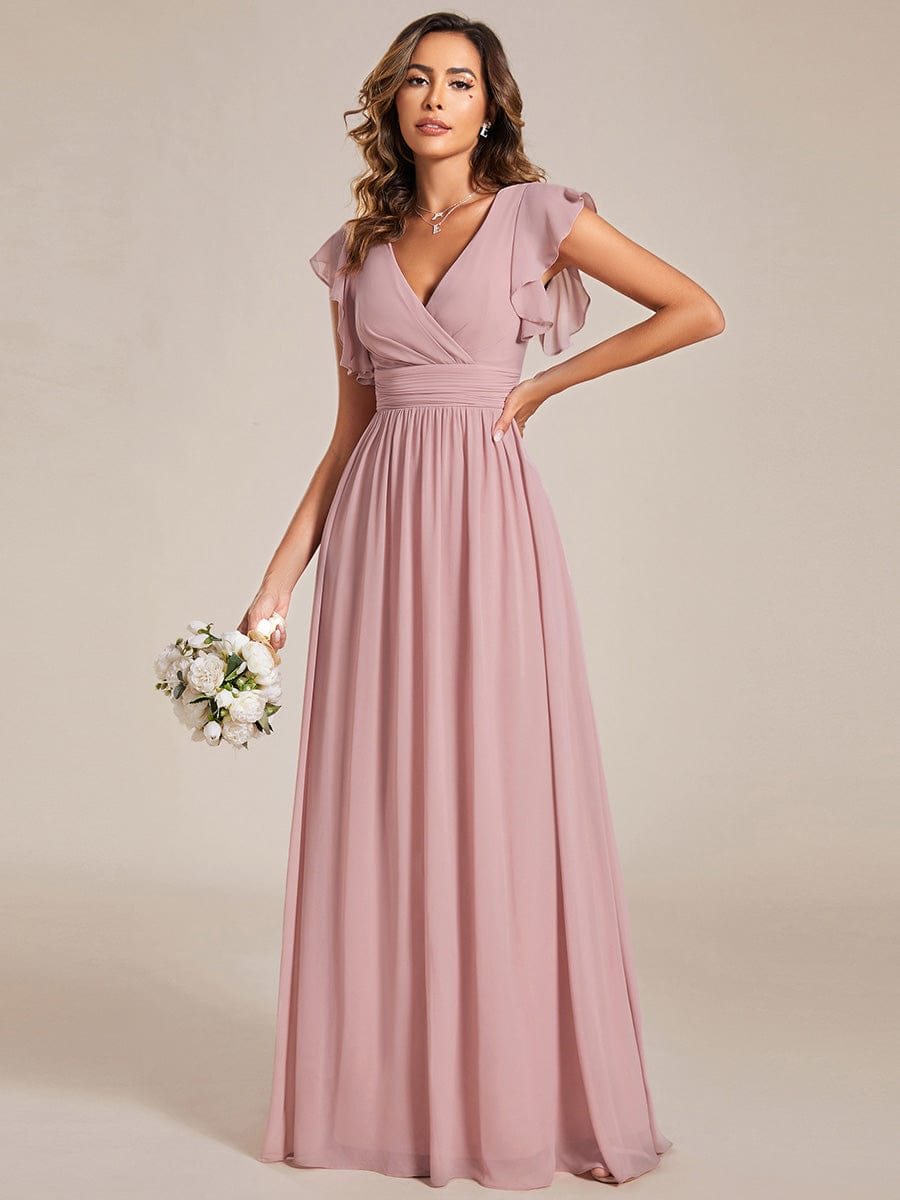 Navy Chiffon Bridesmaid Dresses #style_ES01819DR