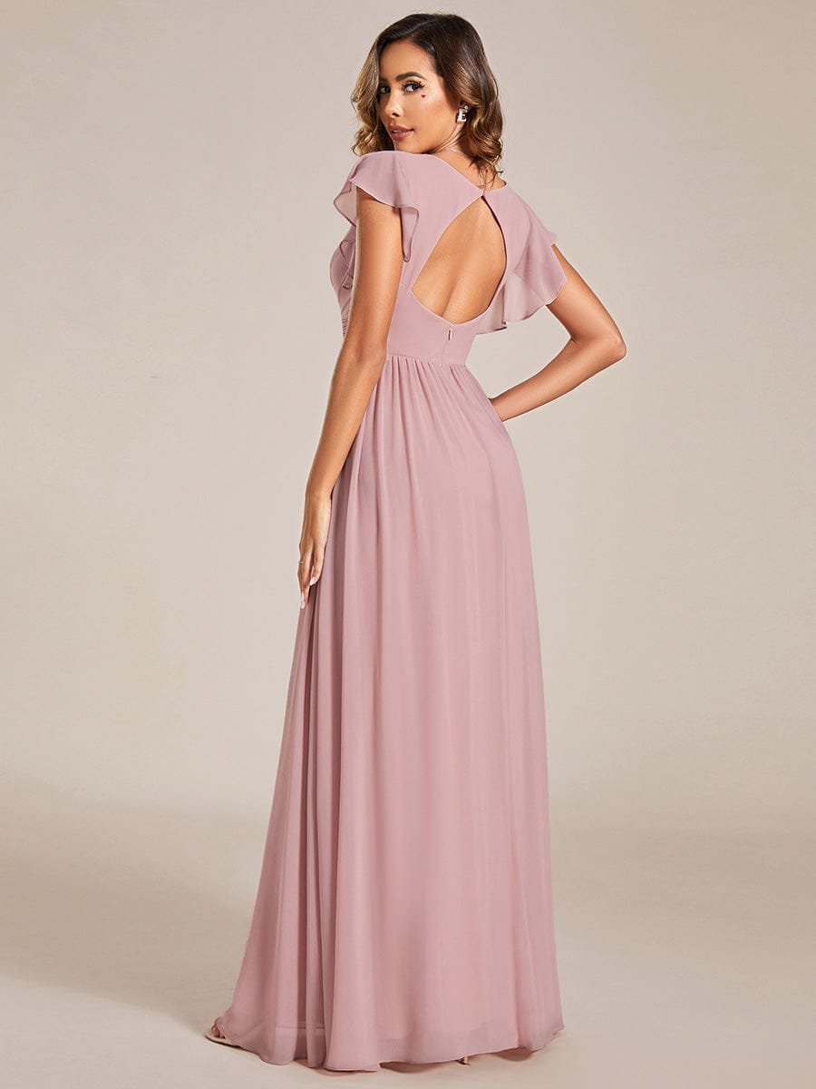 Navy Chiffon Bridesmaid Dresses #style_ES01819DR