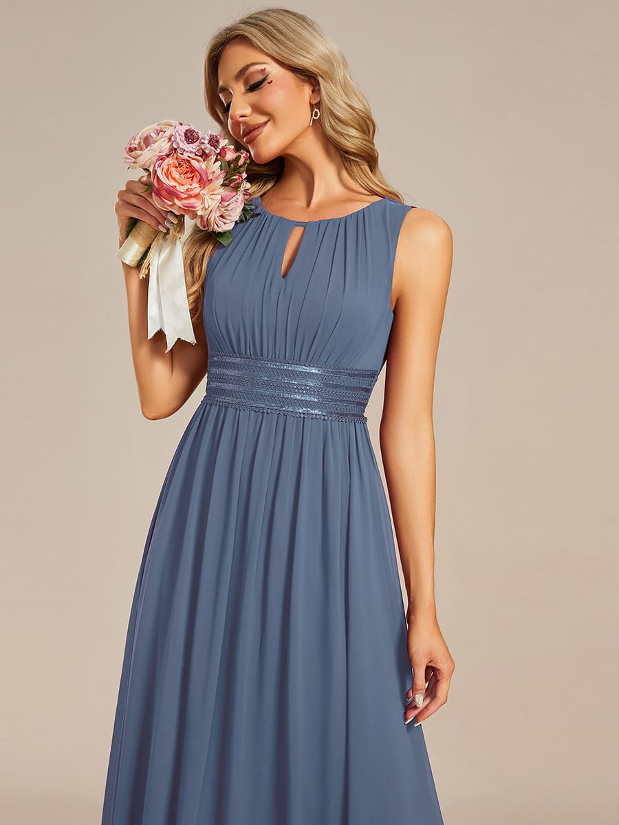 Dusty Blue Bridesmaid Gowns #style_ES01955DN
