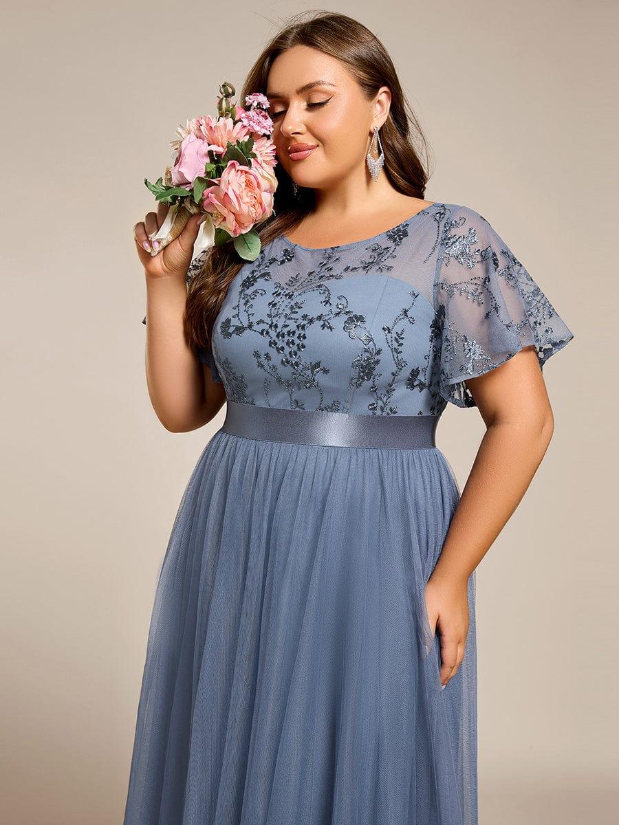 Dusty Blue Bridesmaid Gowns #style_ES02293DN