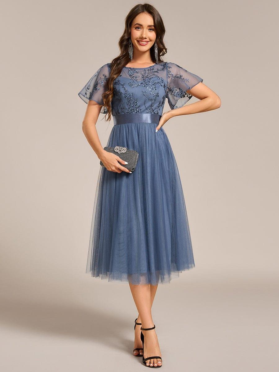 Dusty Blue Bridesmaid Gowns #style_ES02293DN