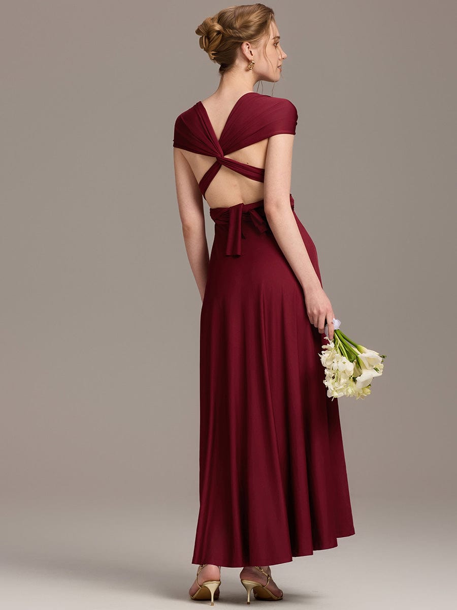 ever STYLES|High-Stretch Soft Versatile Convertible Bridesmaid Dress #color_Burgundy
