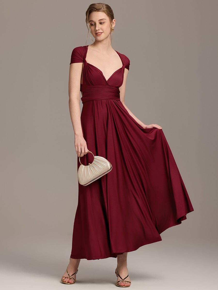 ever STYLES|High-Stretch Soft Versatile Convertible Bridesmaid Dress #color_Burgundy