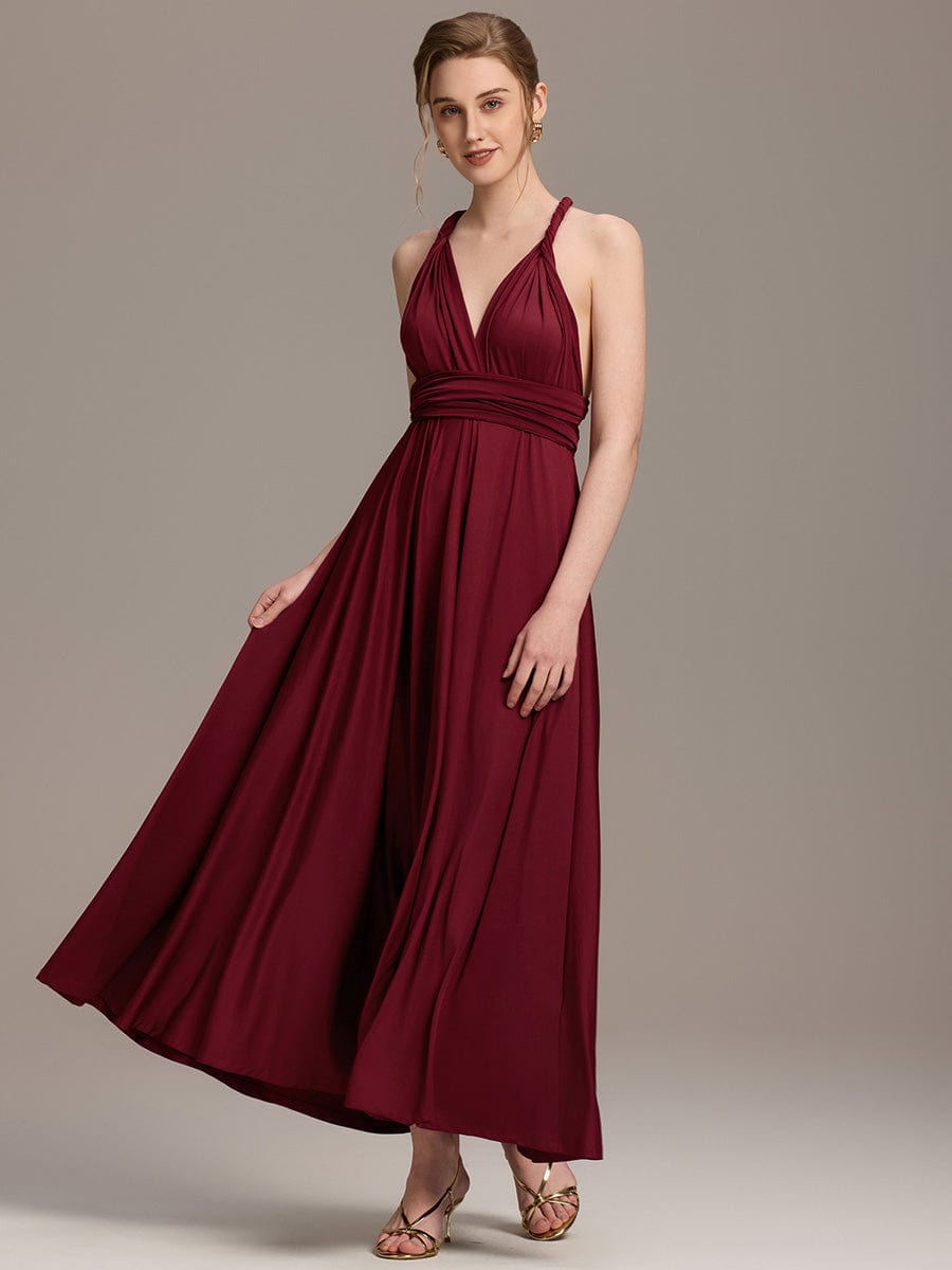 ever STYLES|High-Stretch Soft Versatile Convertible Bridesmaid Dress #color_Burgundy