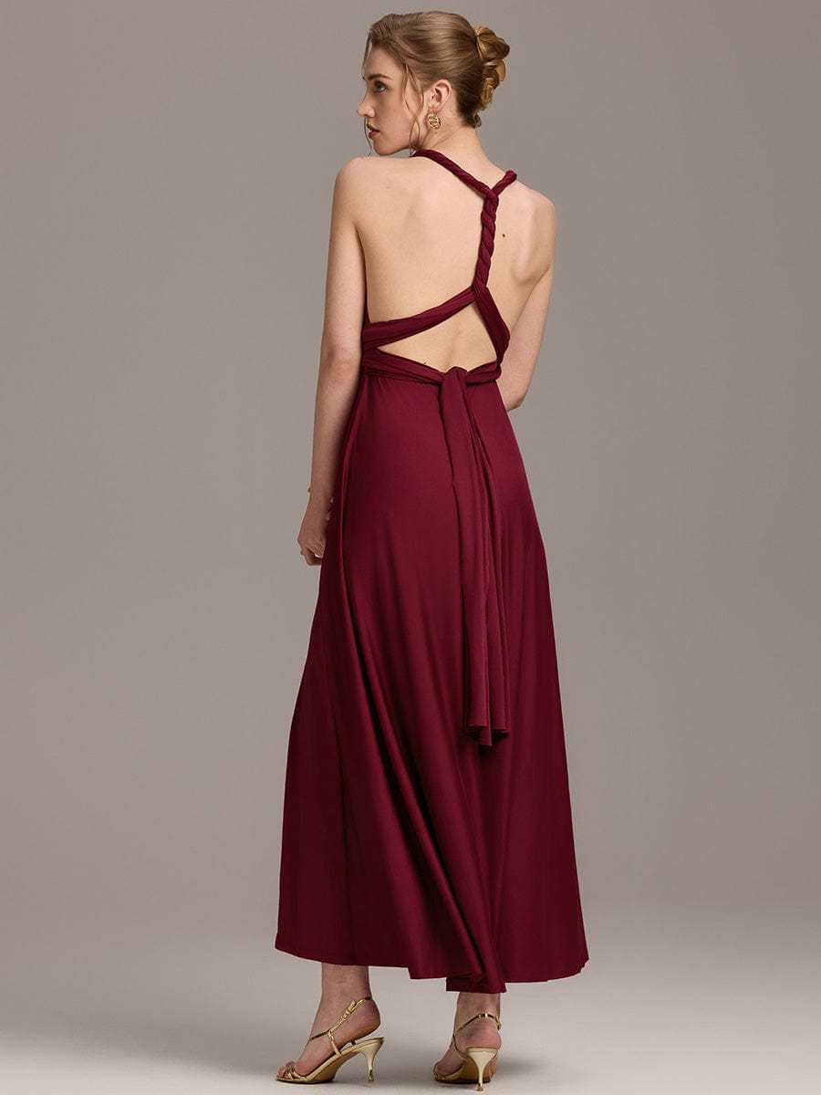 ever STYLES|High-Stretch Soft Versatile Convertible Bridesmaid Dress #color_Burgundy