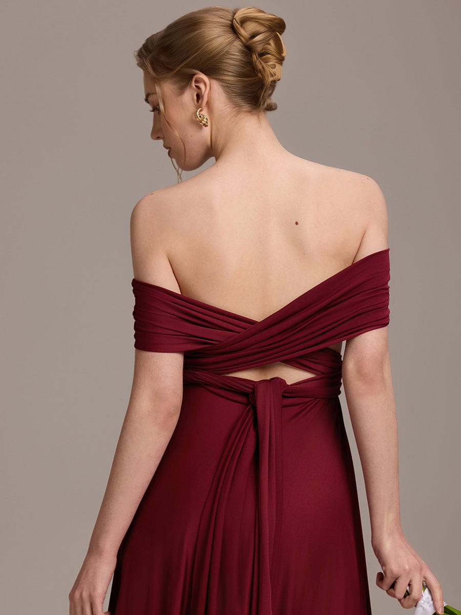 ever STYLES|High-Stretch Soft Versatile Convertible Bridesmaid Dress #color_Burgundy