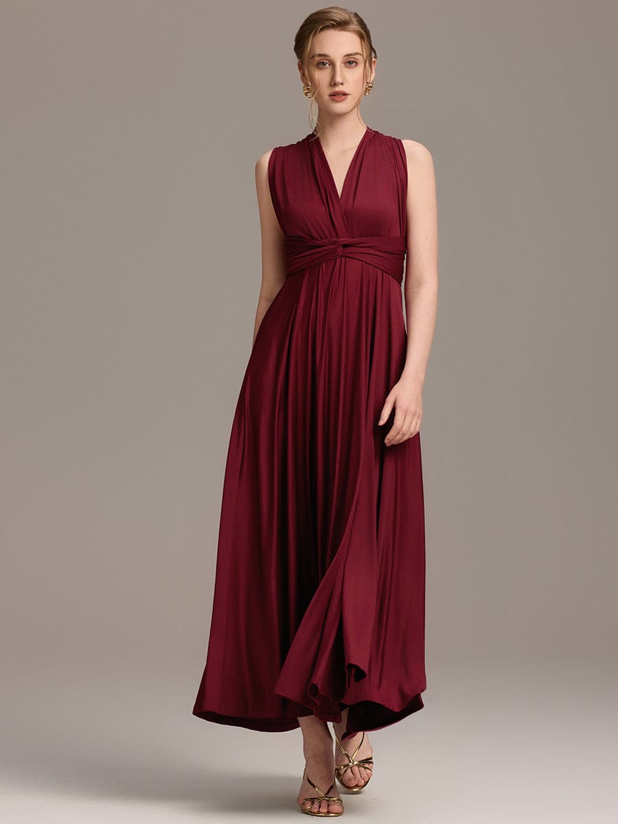 ever STYLES|High-Stretch Soft Versatile Convertible Bridesmaid Dress #color_Burgundy