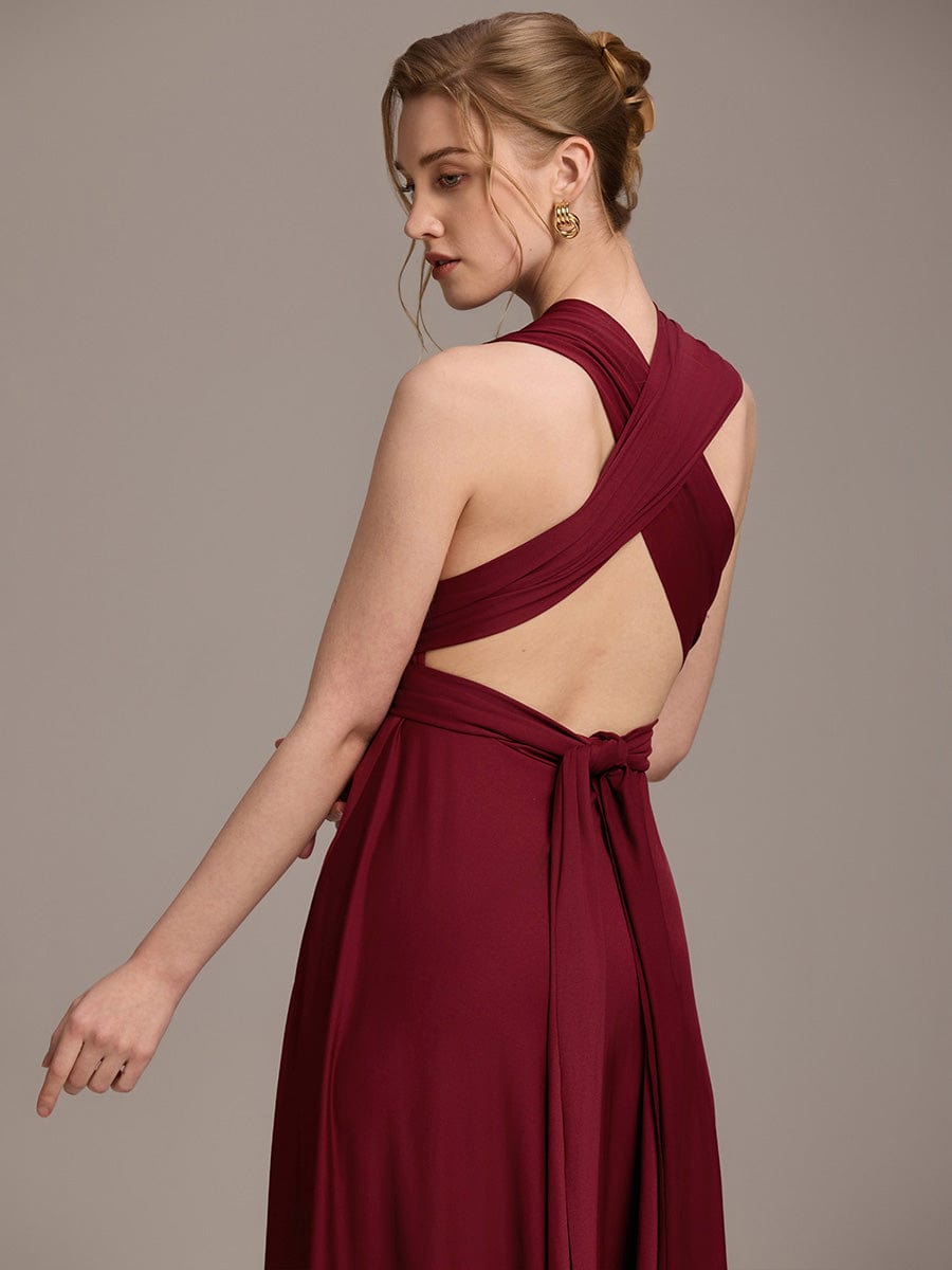 ever STYLES|High-Stretch Soft Versatile Convertible Bridesmaid Dress #color_Burgundy