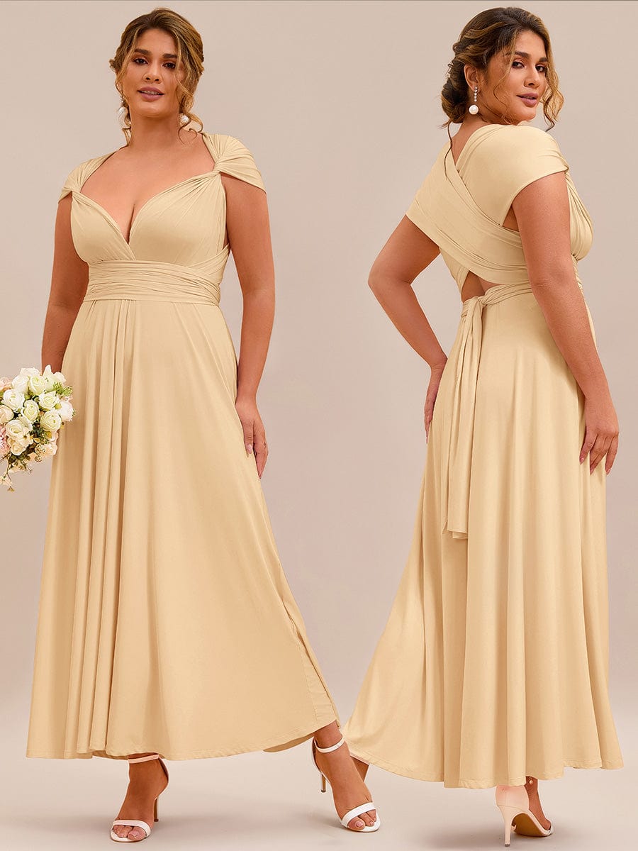 ever STYLES|High-Stretch Soft Versatile Convertible Bridesmaid Dress #color_Champagne